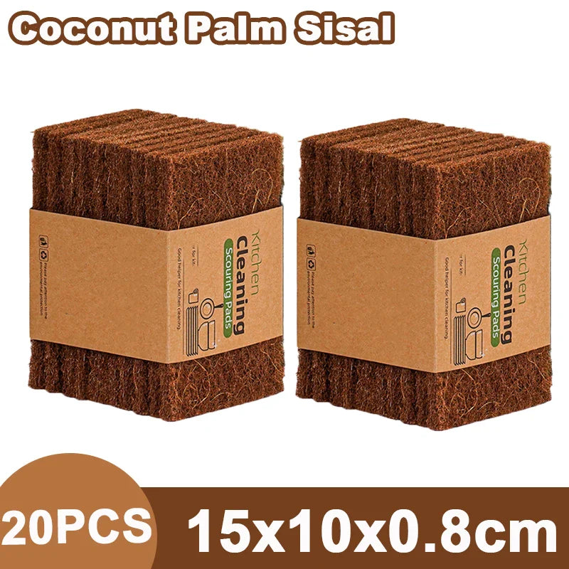 A set of EcoNest Kitchen Sisal Microfiber Sponges in packaging, showcasing the natural fiber texture, ideal for eco-friendly dishwashing and cleaning.