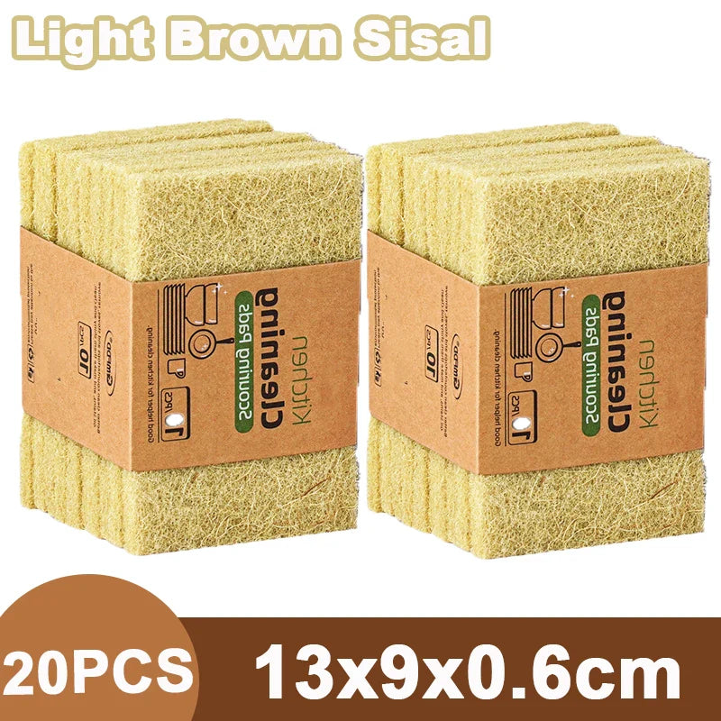 A set of EcoNest Kitchen Sisal Microfiber Sponges in packaging, showcasing the natural fiber texture, ideal for eco-friendly dishwashing and cleaning.