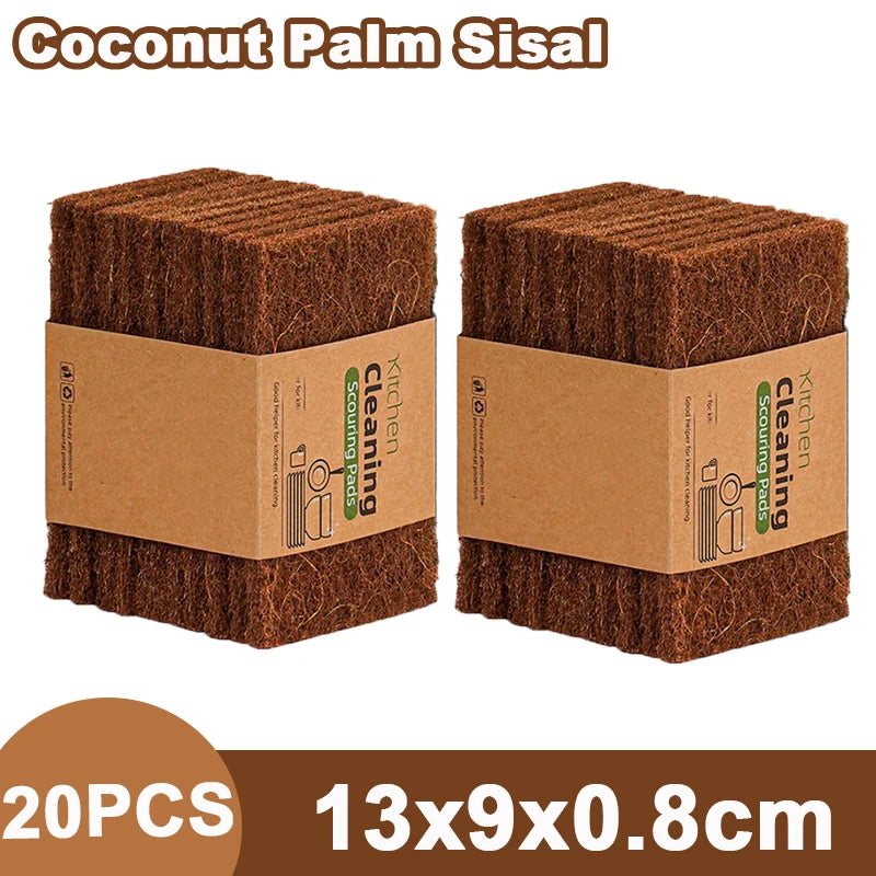A set of EcoNest Kitchen Sisal Microfiber Sponges in packaging, showcasing the natural fiber texture, ideal for eco-friendly dishwashing and cleaning.