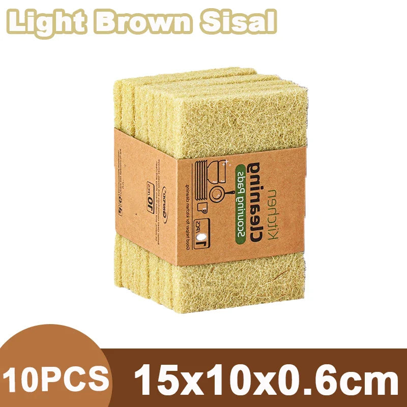 A set of EcoNest Kitchen Sisal Microfiber Sponges in packaging, showcasing the natural fiber texture, ideal for eco-friendly dishwashing and cleaning.