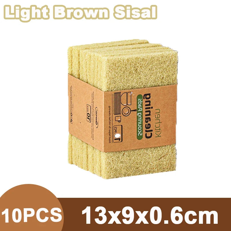 A set of EcoNest Kitchen Sisal Microfiber Sponges in packaging, showcasing the natural fiber texture, ideal for eco-friendly dishwashing and cleaning.