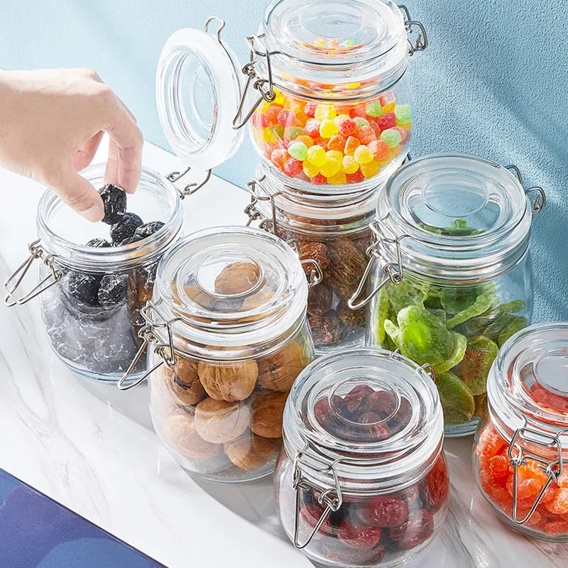 EcoNest Kitchen Sealed Glass Jars with Clip Lids