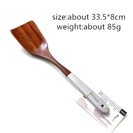 Solid teak wood rice scoop and spatula set for eco-friendly, stylish kitchen cooking and serving.