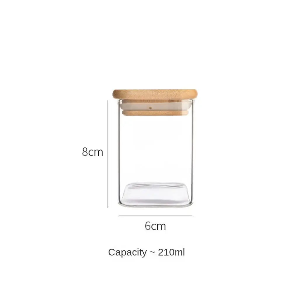 EcoNest Kitchen High Borosilicate Glass Storage Jar with Bamboo Lid