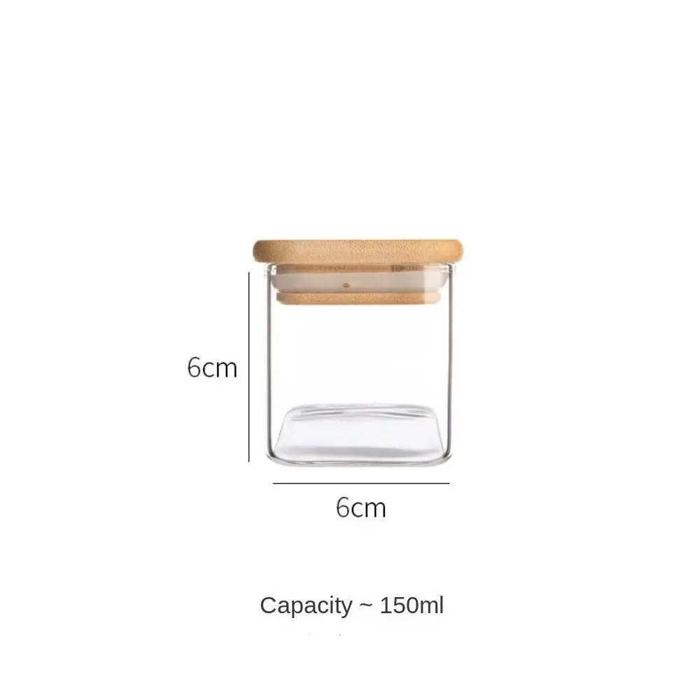 EcoNest Kitchen High Borosilicate Glass Storage Jar with Bamboo Lid