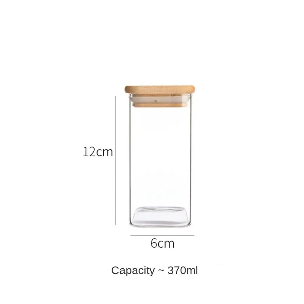 EcoNest Kitchen High Borosilicate Glass Storage Jar with Bamboo Lid