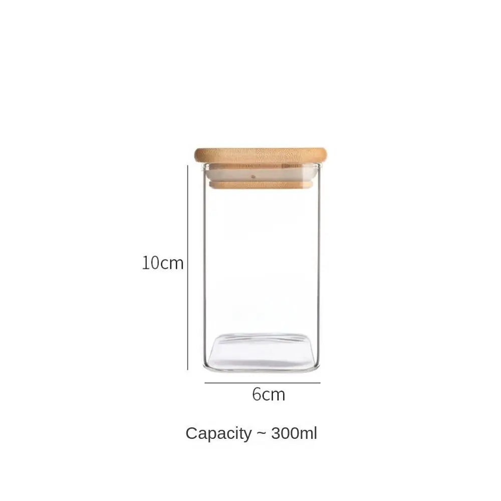 EcoNest Kitchen High Borosilicate Glass Storage Jar with Bamboo Lid