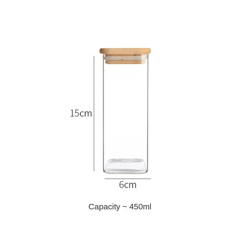 EcoNest Kitchen High Borosilicate Glass Storage Jar with Bamboo Lid