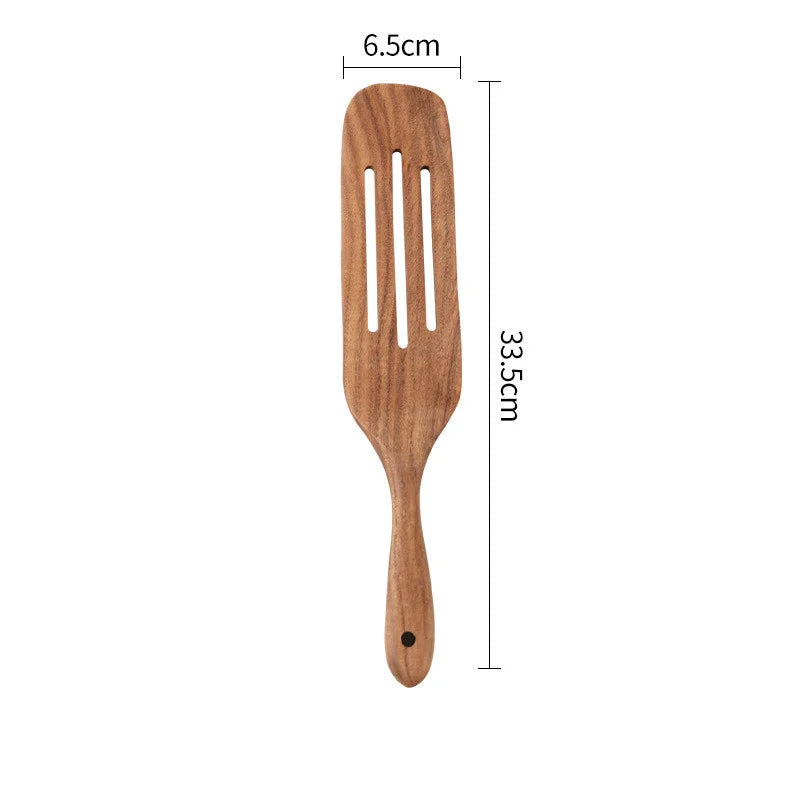 MEXQCH Teak Wood Spatula Set for Non-Stick Cookware
