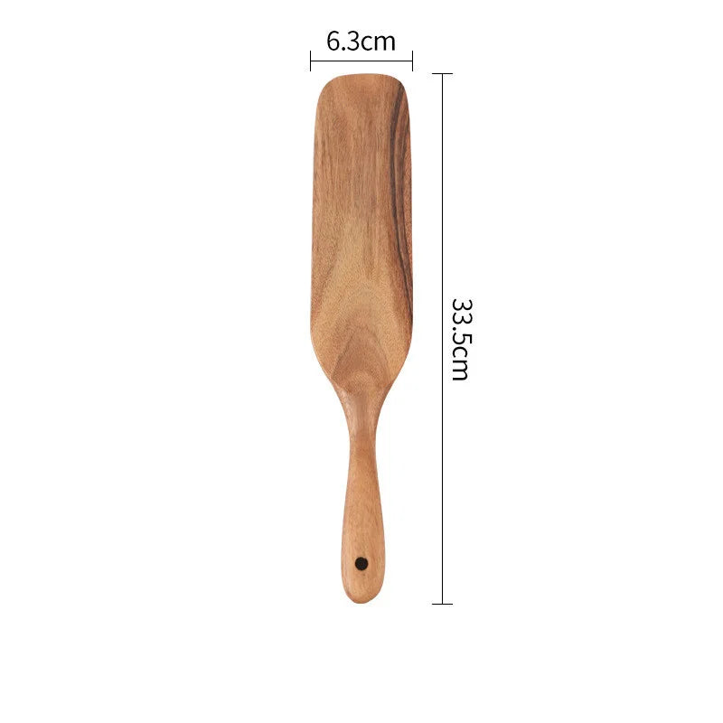 MEXQCH Teak Wood Spatula Set for Non-Stick Cookware