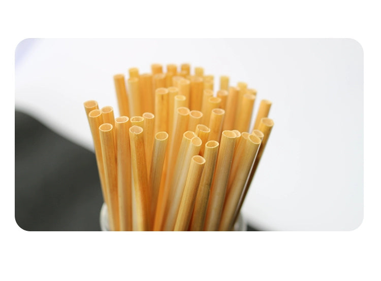 Natural Wheat Straw Degradable Straws displayed in a boxed package.