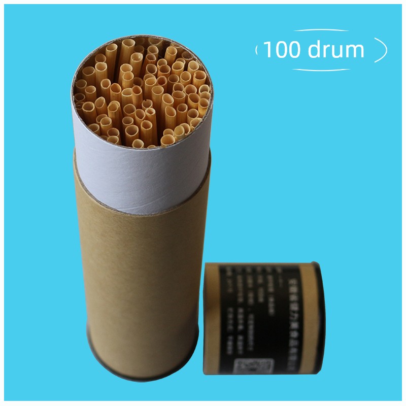 Natural Wheat Straw Degradable Straws displayed in a boxed package.