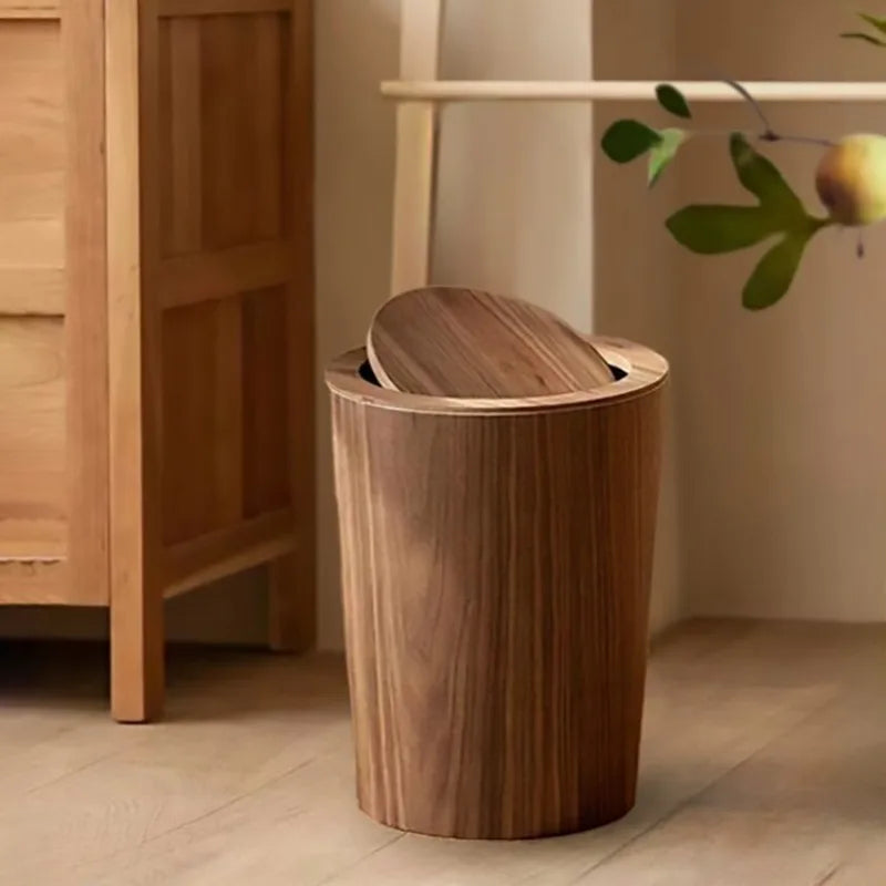 EcoNest Kitchen Wooden Wastebasket with Nordic and Japanese Design