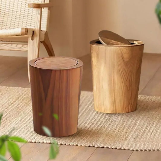 EcoNest Kitchen Wooden Wastebasket with Nordic and Japanese Design