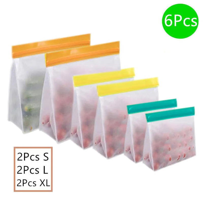 EcoNest Kitchen Reusable Silicone Ziplock Food Storage Bags