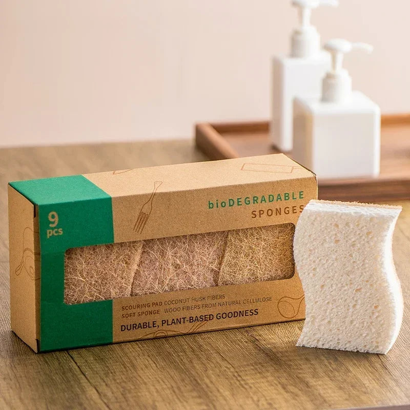 EcoNest Kitchen S-Style Sisal Wood Pulp Cotton Sponge