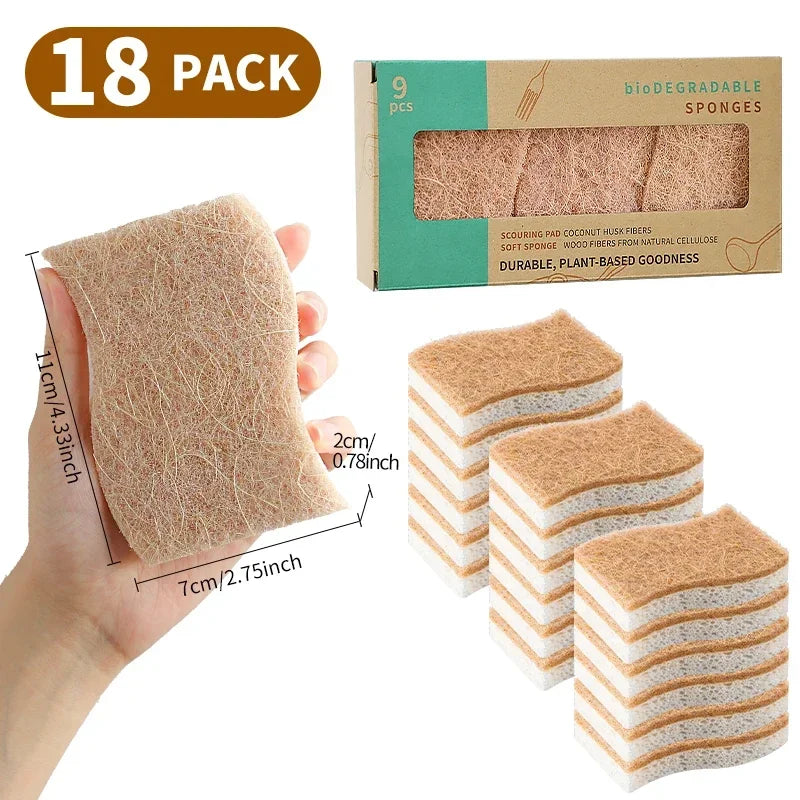 EcoNest Kitchen S-Style Sisal Wood Pulp Cotton Sponge